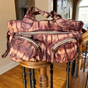Bulga tie dye leather tote